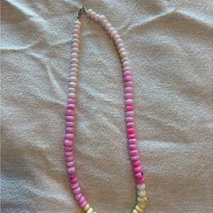 Pink and Yellow Beaded Necklace